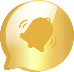 Wall Mural - gold message icon symbol and social media communication sign message icon for website. 3d vector des