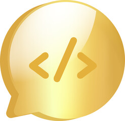 Wall Mural - gold message icon symbol and social media communication sign message icon for website. 3d vector des