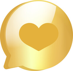 Wall Mural - gold message icon symbol and social media communication sign message icon for website. 3d vector des