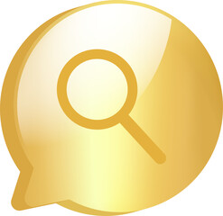 Wall Mural - gold message icon symbol and social media communication sign message icon for website. 3d vector des