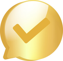 Wall Mural - gold message icon symbol and social media communication sign message icon for website. 3d vector des