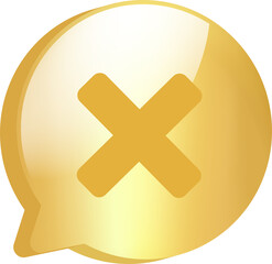 Wall Mural - gold message icon symbol and social media communication sign message icon for website. 3d vector des