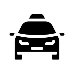 Poster - Taxi cab black glyph ui icon. Order transport online. Service for passengers. User interface design. Silhouette symbol on white space. Solid pictogram for web, mobile. Isolated vector illustration