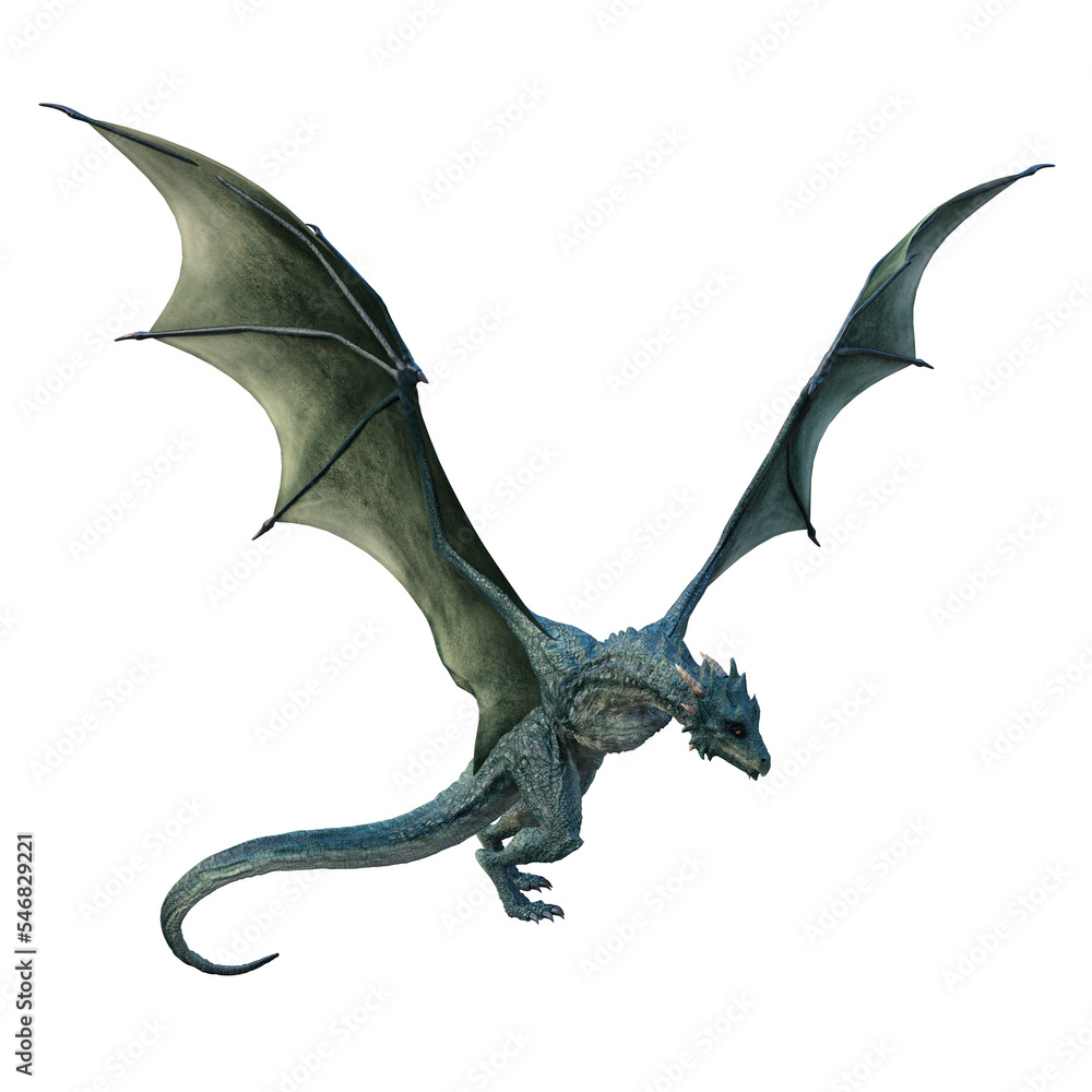 Blue dragon 3d render