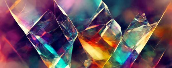 Abstract crystal background with refraction effect