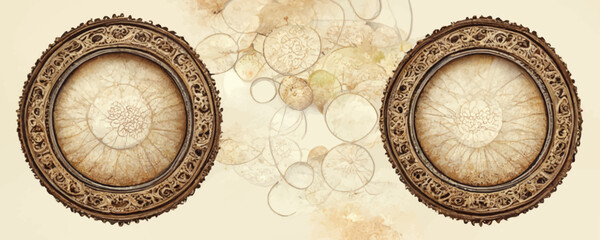 Wall Mural - Vintage decorative circle ornament background