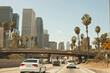 © FOLIO - Cars driving on 110 Freeway in Los Angeles, California