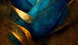 Ai generated illustration of Abstract design with gold and blue copper tones
