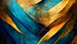 Ai generated illustration of Abstract design with gold and blue copper tones