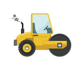 tractor truck construction machine vehicle equipment machinery bulldozer vector illustration industr