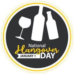 Canvas Print - National hangover day January icon