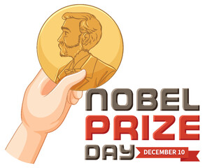 Poster - Nobel Prize Day text for banner or poster design