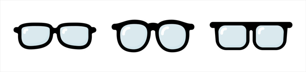 Eye glasses icon. eyeglasses flat symbol. sunglasses signs stickers, vector illustration