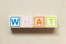 Color Letter Block In Word What On Wood Background