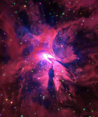 Wall Mural - red space nebula abstract pattern texture background