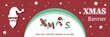 christmas banner template in 3:1 with santa and text space in red and white