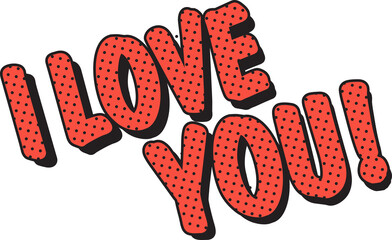 Wall Mural - Love You Lettering