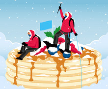 Mountaineers On Pancake Stack