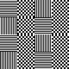 Leinwandbilder - Modern abstract geometric contemporary vector seamless pattern with simple elements and shapes. Graphic black and white minimalist background.