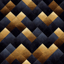 Abstract Seamless Luxury Dark Blue And Gold Geometric