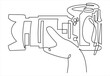 Illustration of Hand Holding a Digital Camera- continuous line drawing