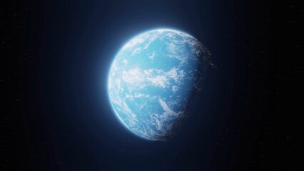 Wall Mural - nightly planet earth in dark outer space. civilization. elements of this image furnished by nasa