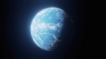 Wall Mural - planet earth in dark outer space. civilization. elements of this image furnished by nasa