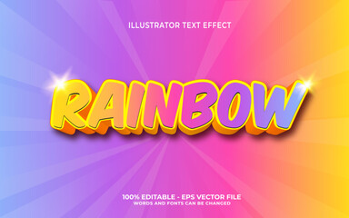 rainbow colorfull text effect for kids , event and birthday