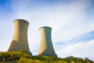 Geothermal power plant in Tuscany hills