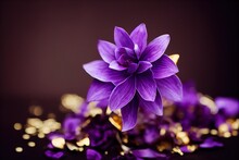 Purple And Gold Flowers Generative AI