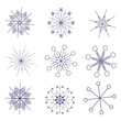 © valentina - snowflake icons on a light background