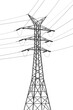 © panimoni - High voltage transmission systems. Electric pole. Power lines. A network of interconnected electrical. Vector design illustration