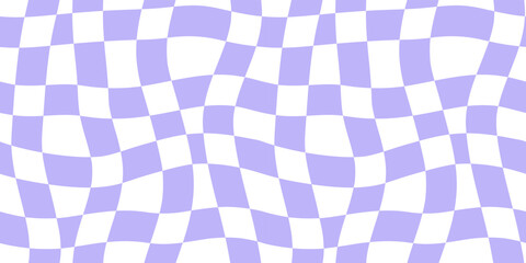 Wall Mural - colorful trendy checker board square seamless pattern illustration. distorted geometric square paste