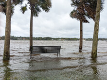 Park Bench During Hurricane Nicole
