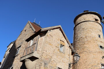 Sticker - tower of the castle in the village 