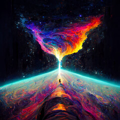 Canvas Print - space of space abstract digital art ai-generated