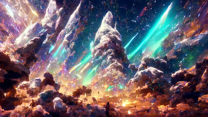 Wall Mural - abstract light sky digital art ai-generated