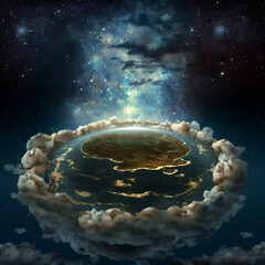 Wall Mural - flat earth digital art ai-generated