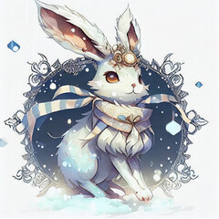 Sticker - Christmas White Rabbit Twitter Icons. With help of AI.