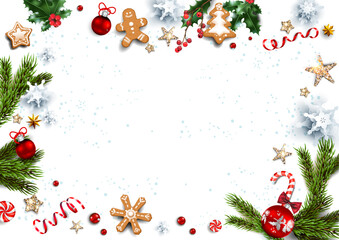 Wall Mural - christmas flat lay composition