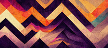 Illustration Of A Colorful Zig Zag Wallpaper Background Header In Violet Colors