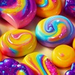 AI-generated digital art of colorful candy