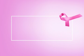 Poster - Cancer concept. Silk pink ribbon for support