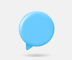 Wall Mural - Blank blue speech cloud. Online messenging concept. 3d vector isolated illustration