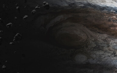 Wall Mural - 3d illustration of jupiter surface. 5k realistic science fiction art. elements of image provided by 