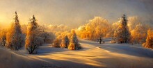 Winter Landscape With Snow
