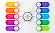 © GfxPapercut - Hexagon infographics template with 10 options in white color background