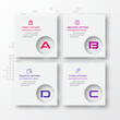 © GfxPapercut - Business infographics template 4 steps with square,Element for design invitations,Vector illustration.