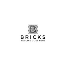 Initial Letter B Brick Logo