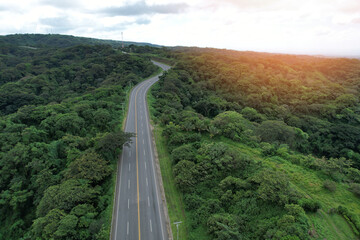 Empty mountain highway road